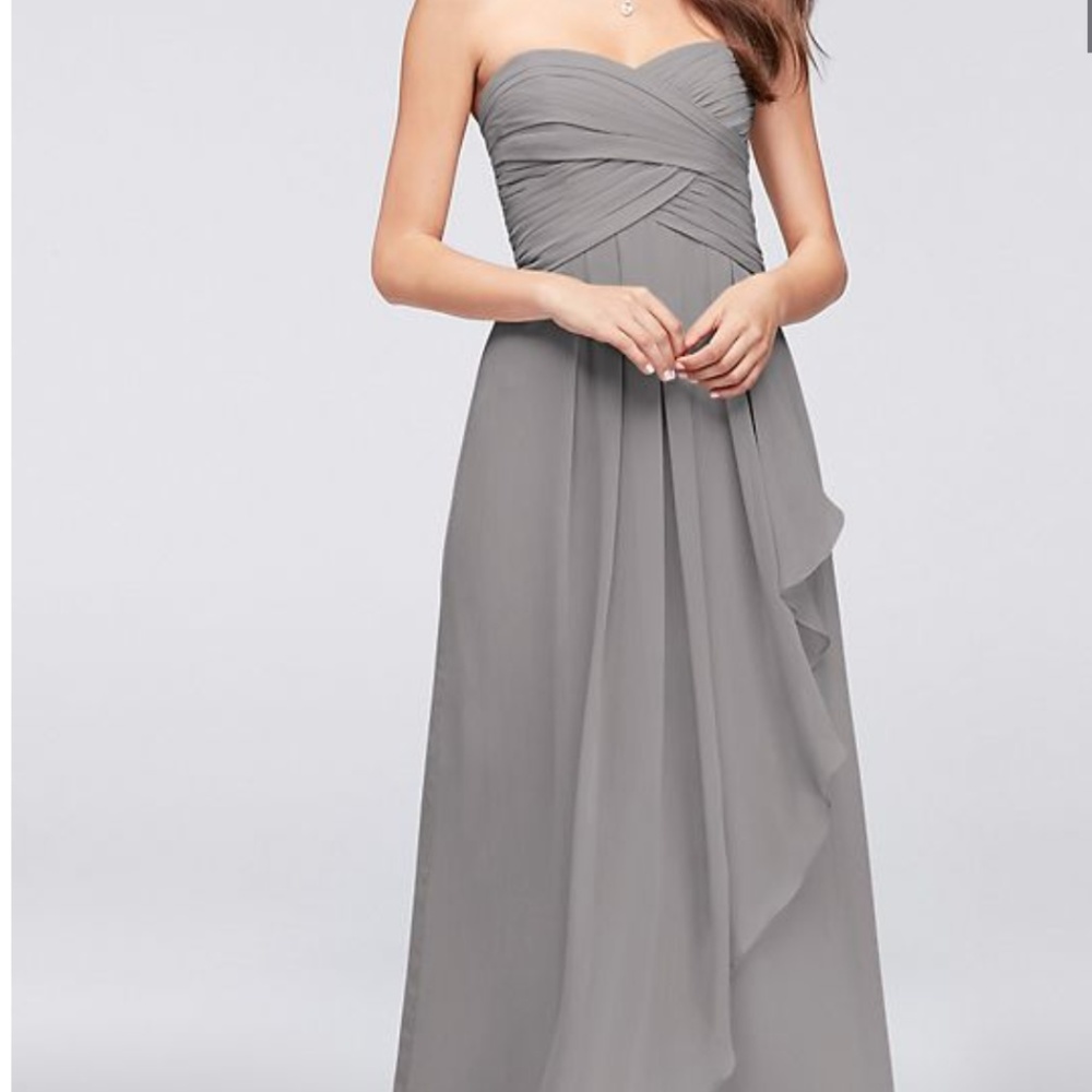 Strapless Chiffon Dress (Bridesmaid, Wedding, Prom